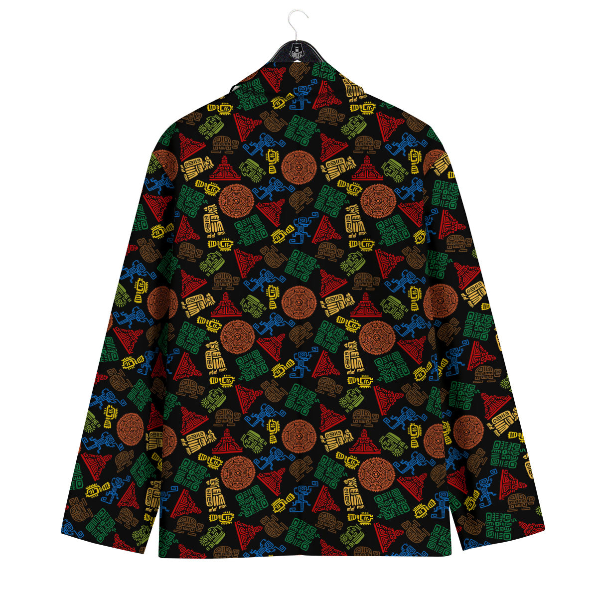 Maya Colorful Print Pattern Men's Sport Coat-grizzshop