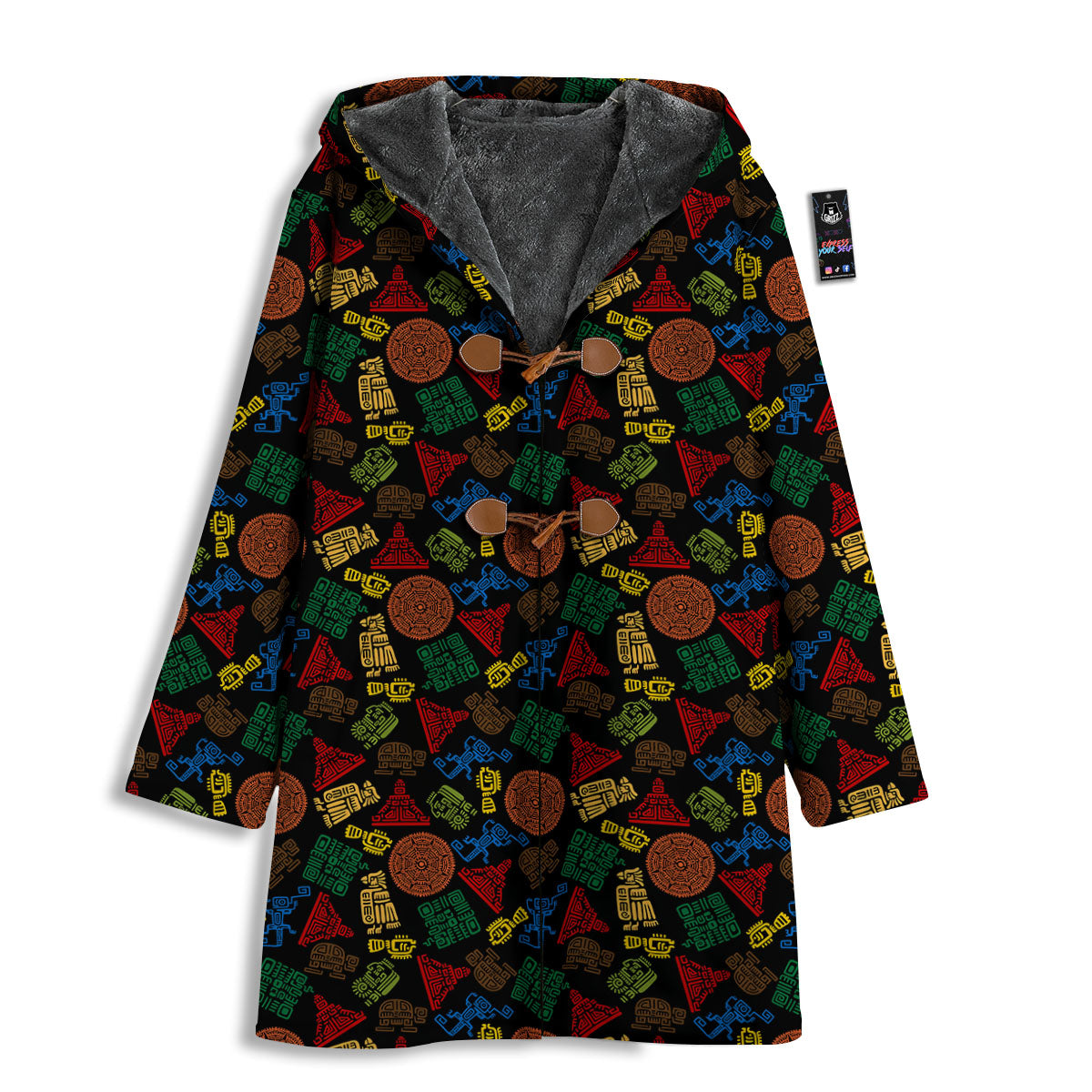 Maya Colorful Print Pattern Men's Windbreaker Jacket-grizzshop