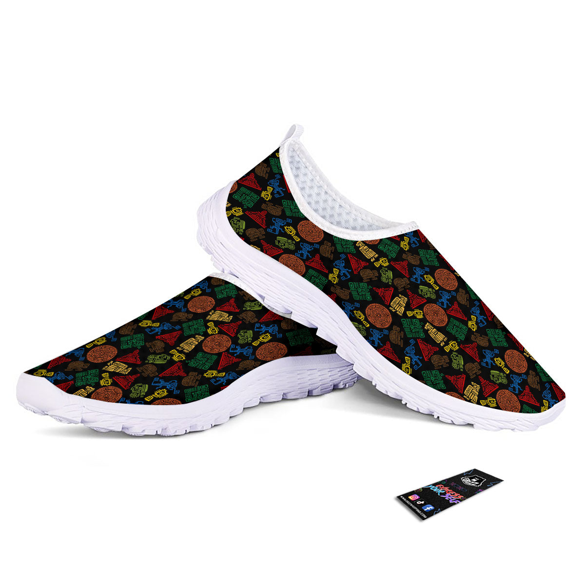Maya Colorful Print Pattern Nurse Shoes-grizzshop