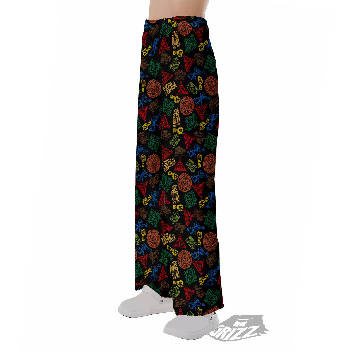 Maya Colorful Print Pattern Pajama Pants-grizzshop