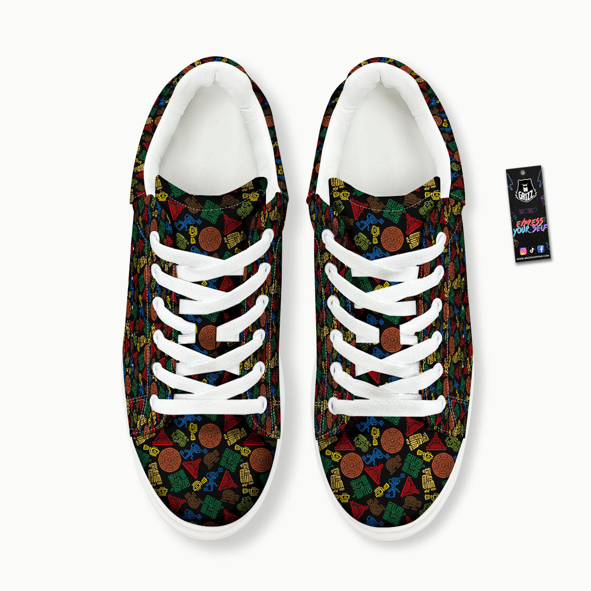 Maya Colorful Print Pattern Platform Shoes-grizzshop