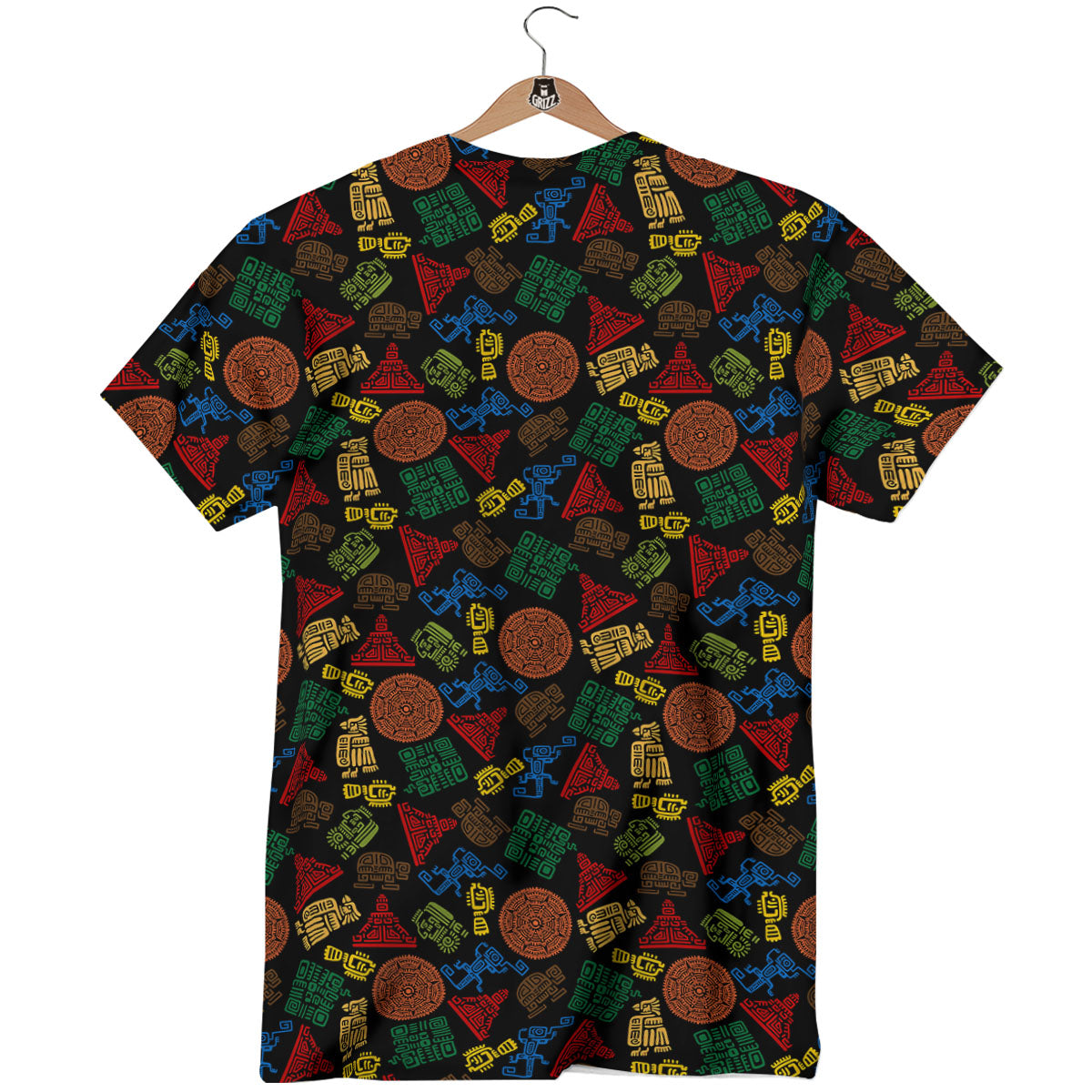 Maya Colorful Print Pattern T-Shirt-grizzshop