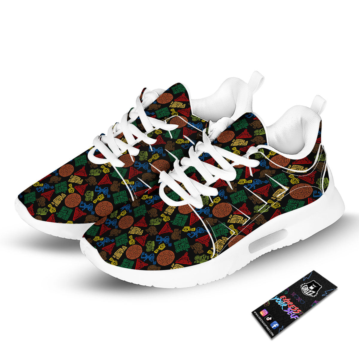 Maya Colorful Print Pattern Tennis Shoes-grizzshop