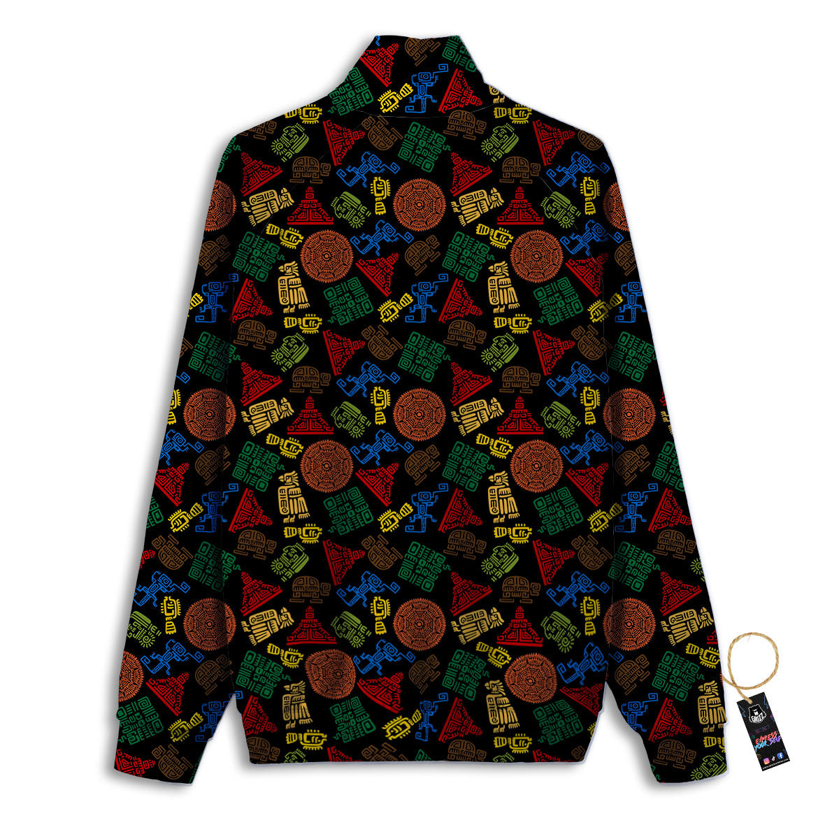 Maya Colorful Print Pattern Track Jacket-grizzshop