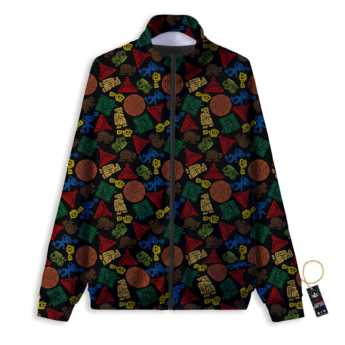 Maya Colorful Print Pattern Track Jacket-grizzshop