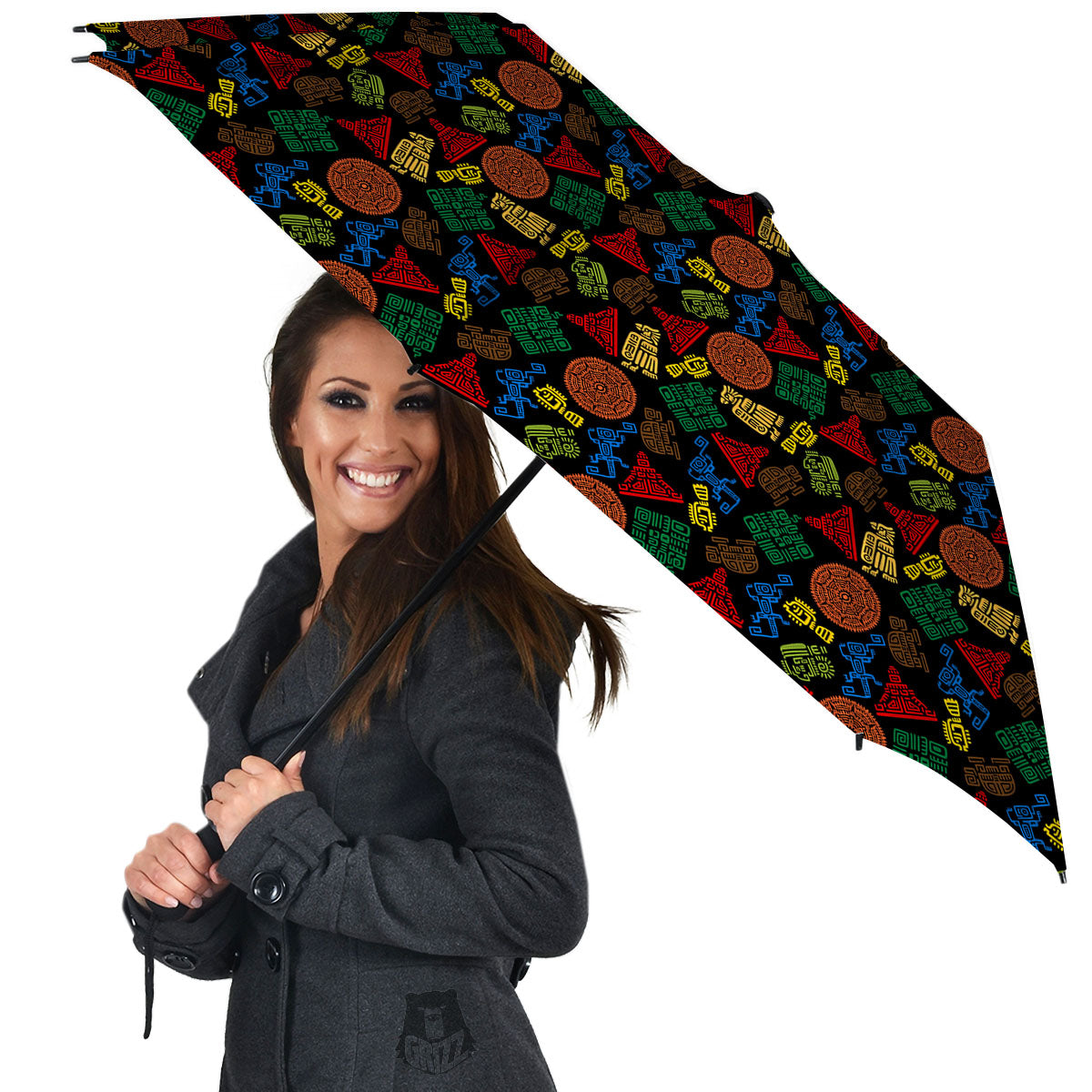 Maya Colorful Print Pattern Umbrella-grizzshop