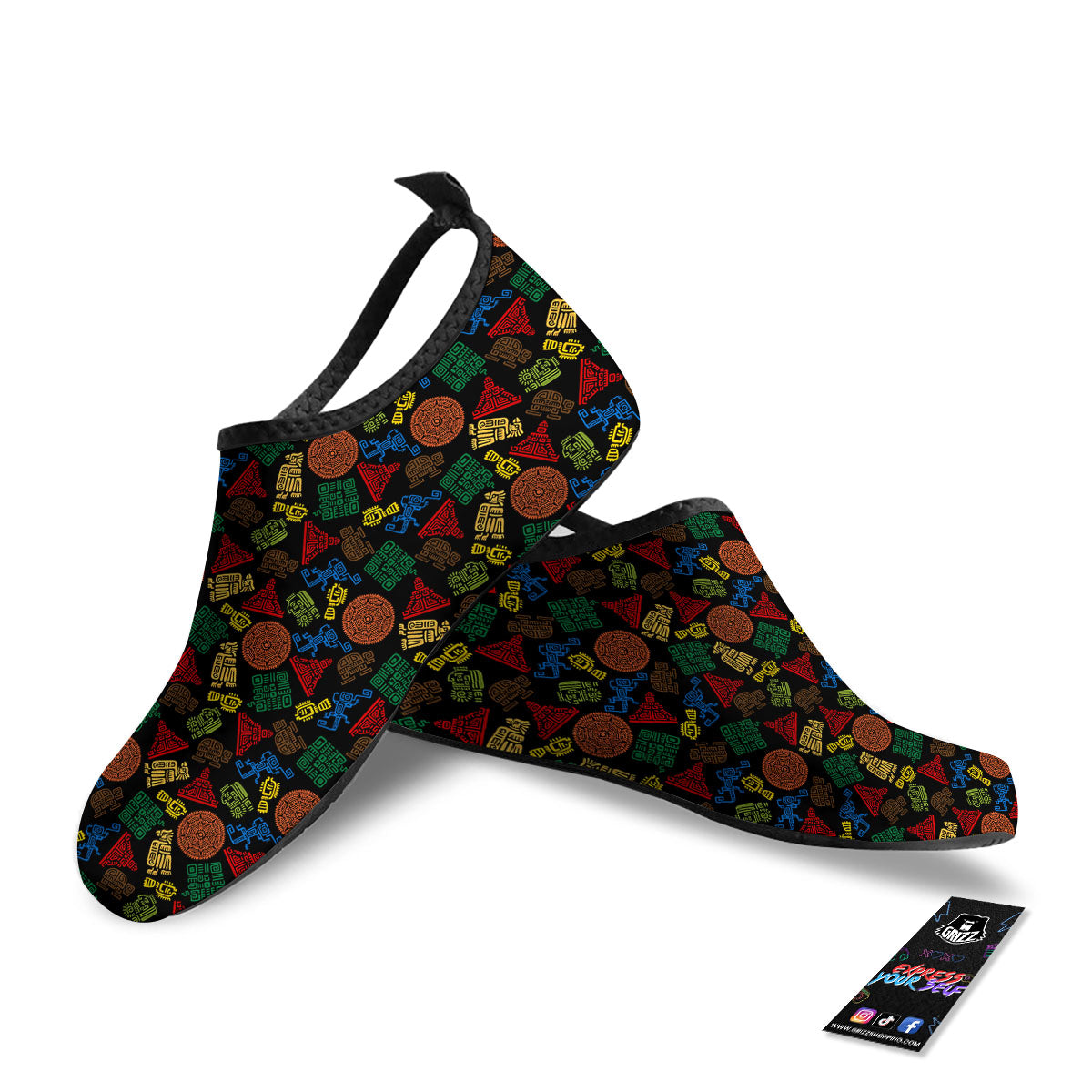 Maya Colorful Print Pattern Water Shoes-grizzshop