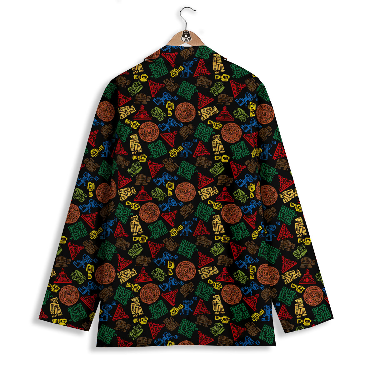 Maya Colorful Print Pattern Women's Blazer-grizzshop