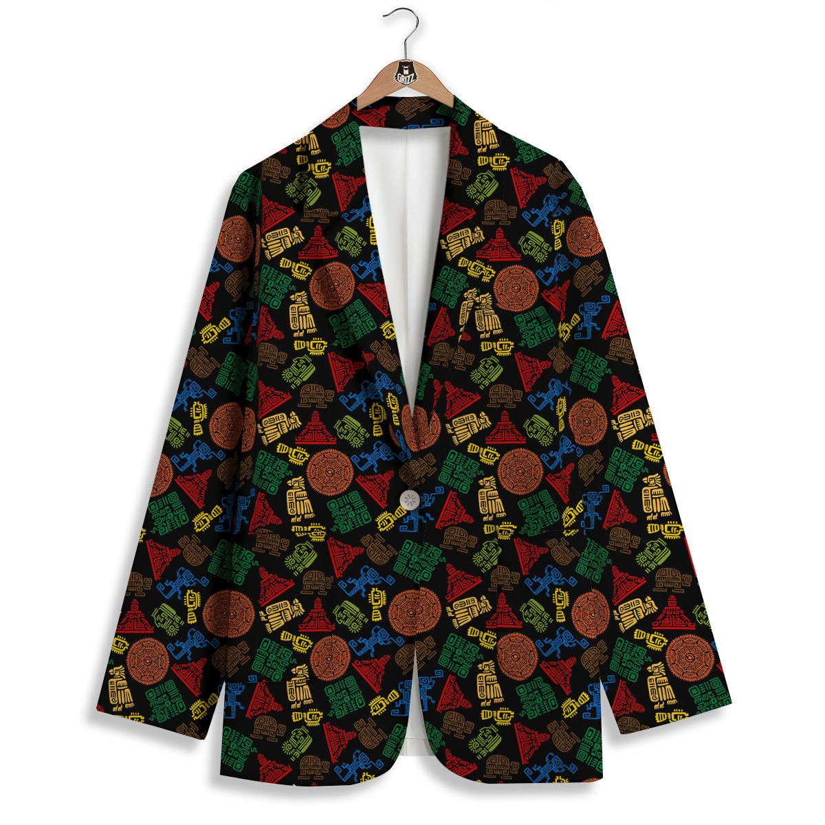 Maya Colorful Print Pattern Women's Blazer-grizzshop