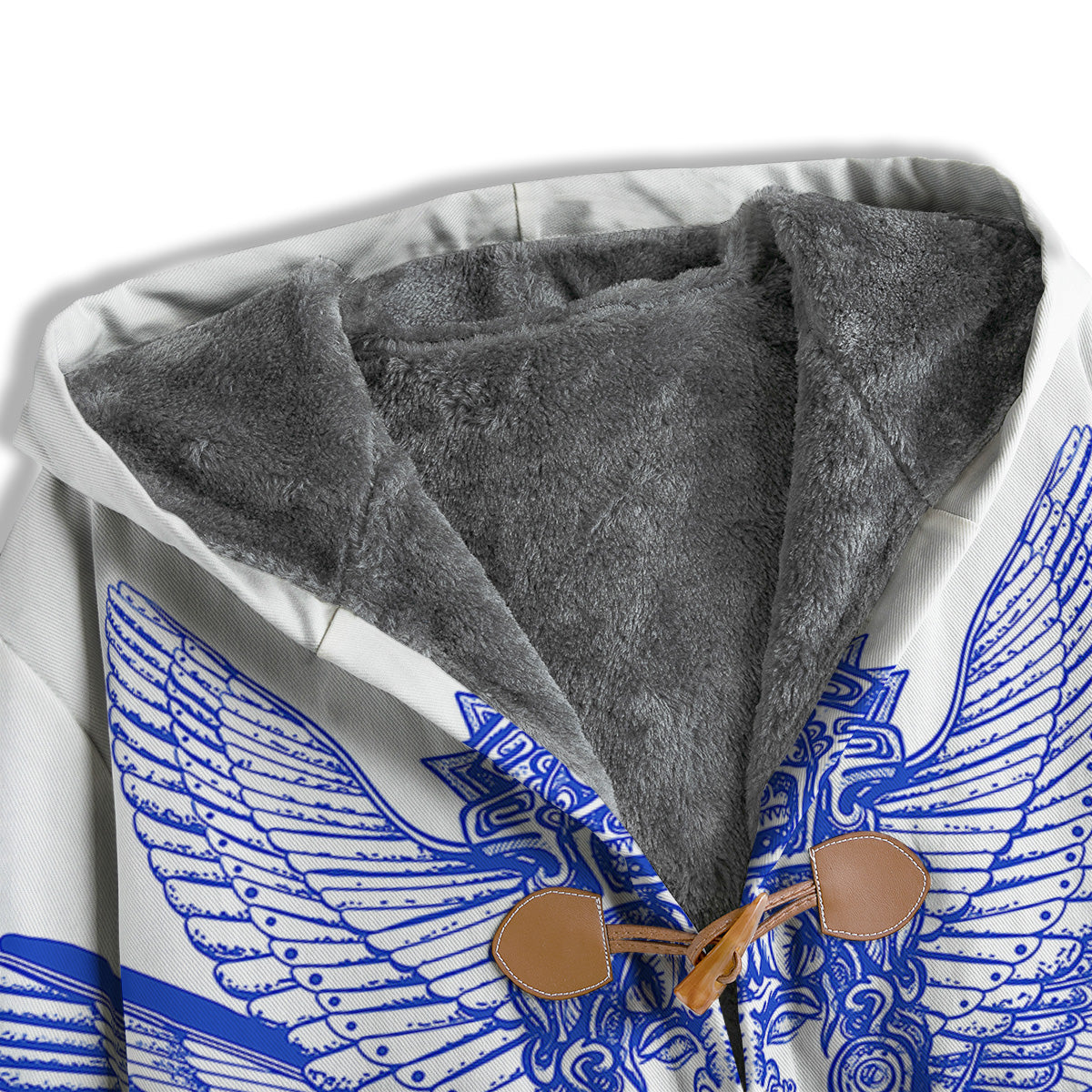 Mayan Statue White And Blue Print Men's Windbreaker Jacket-grizzshop