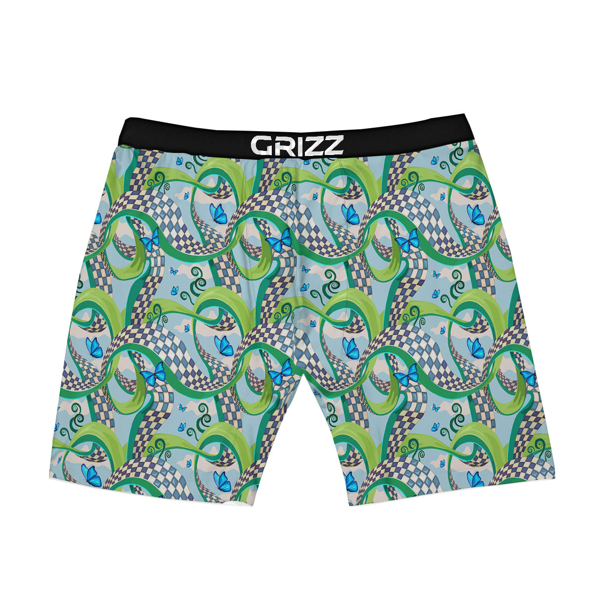 Maze Checkered Print Pattern Boxer Briefs-grizzshop