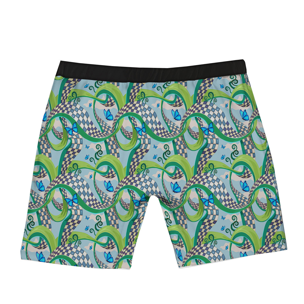 Maze Checkered Print Pattern Boxer Briefs-grizzshop