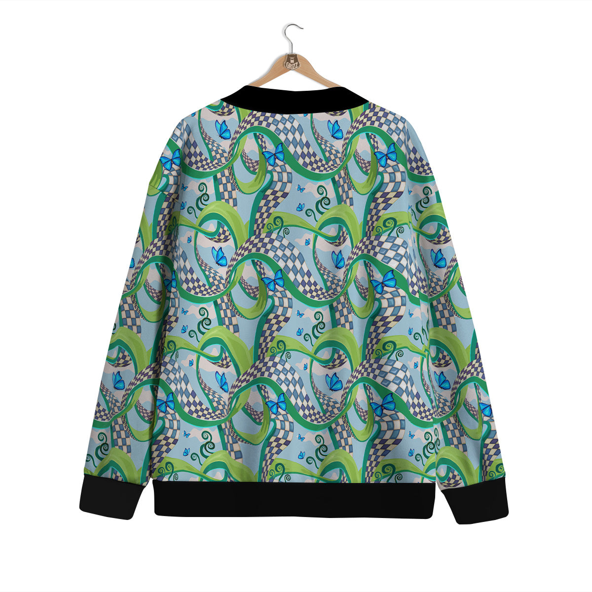 Maze Checkered Print Pattern Cardigan-grizzshop