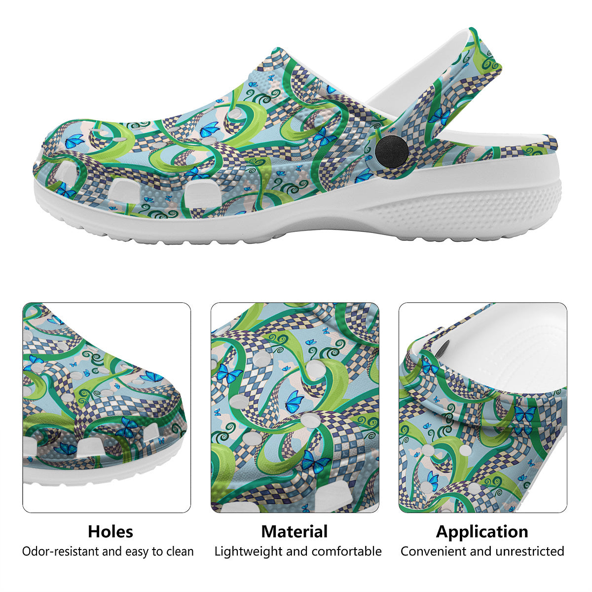 Maze Checkered Print Pattern Clog-grizzshop