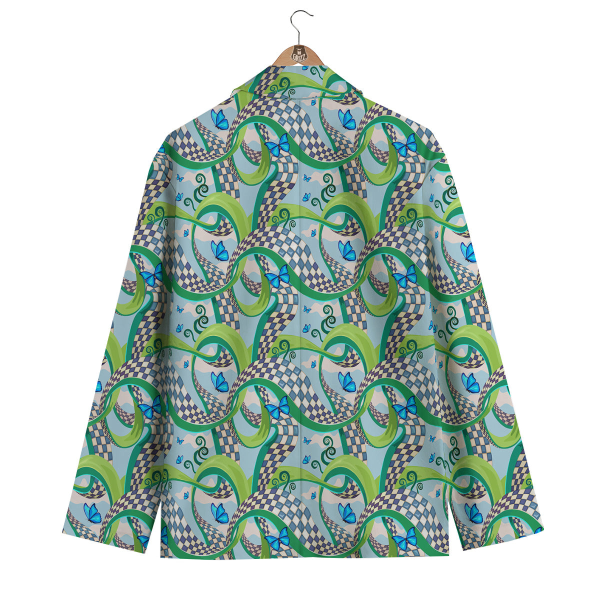 Maze Checkered Print Pattern Men's Blazer-grizzshop