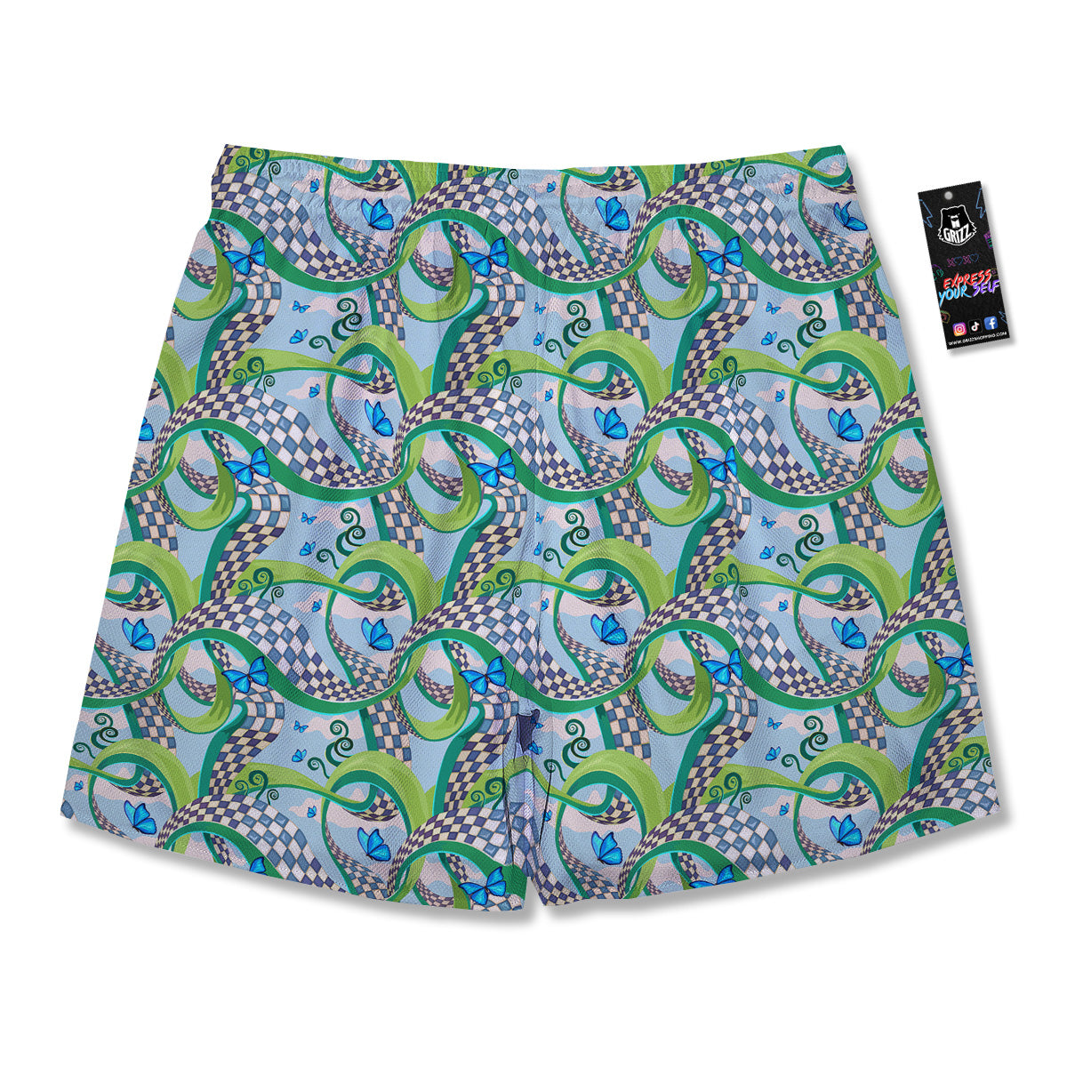 Maze Checkered Print Pattern Men's Running Shorts-grizzshop