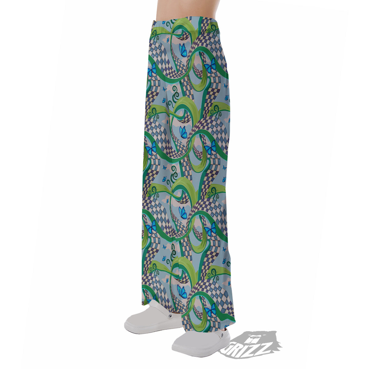 Maze Checkered Print Pattern Pajama Pants-grizzshop