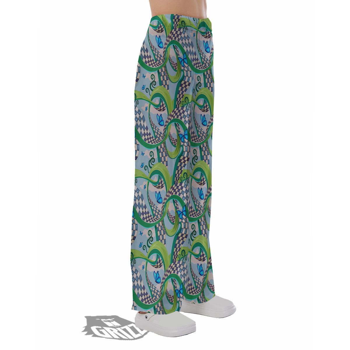 Maze Checkered Print Pattern Pajama Pants-grizzshop