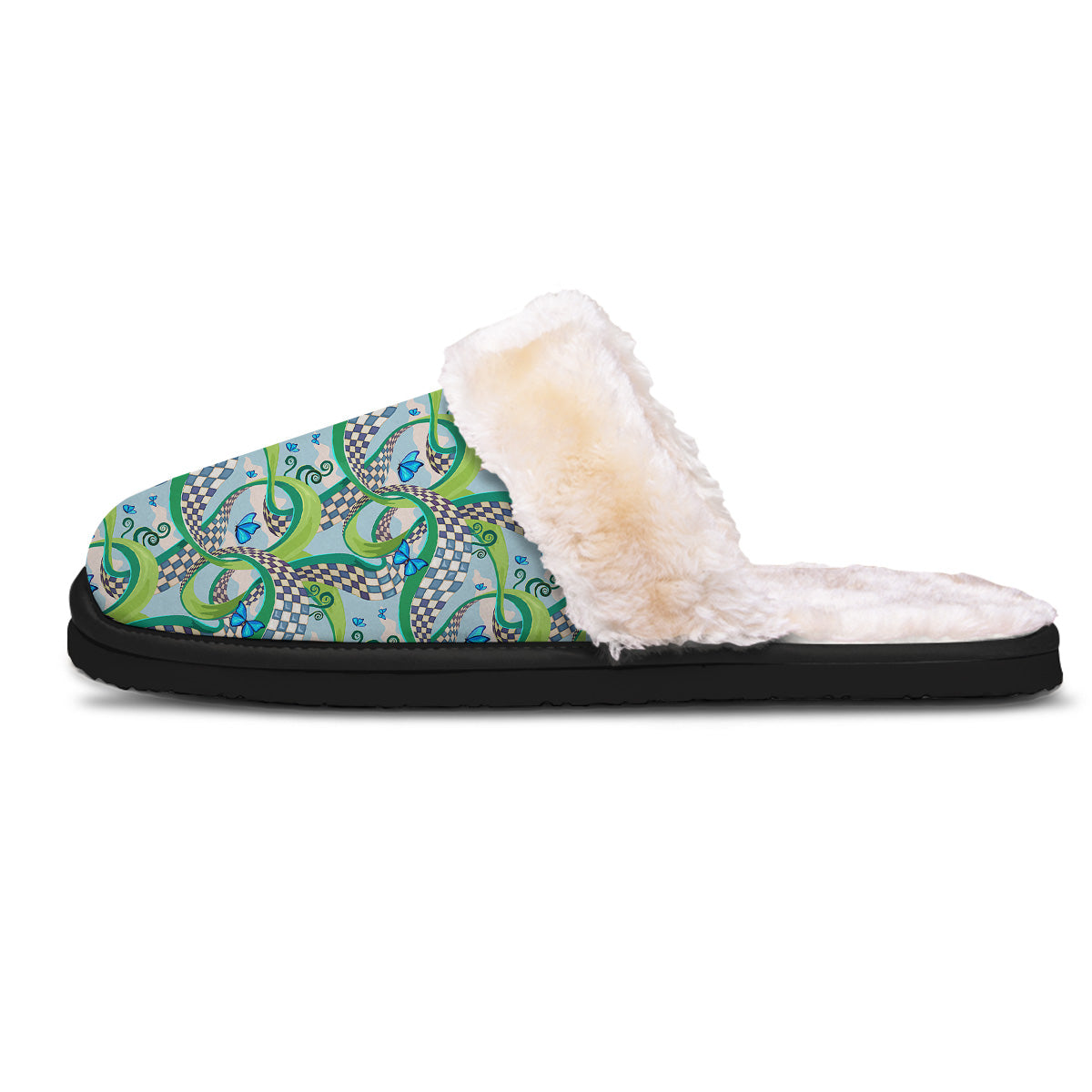 Maze Checkered Print Pattern Slippers-grizzshop