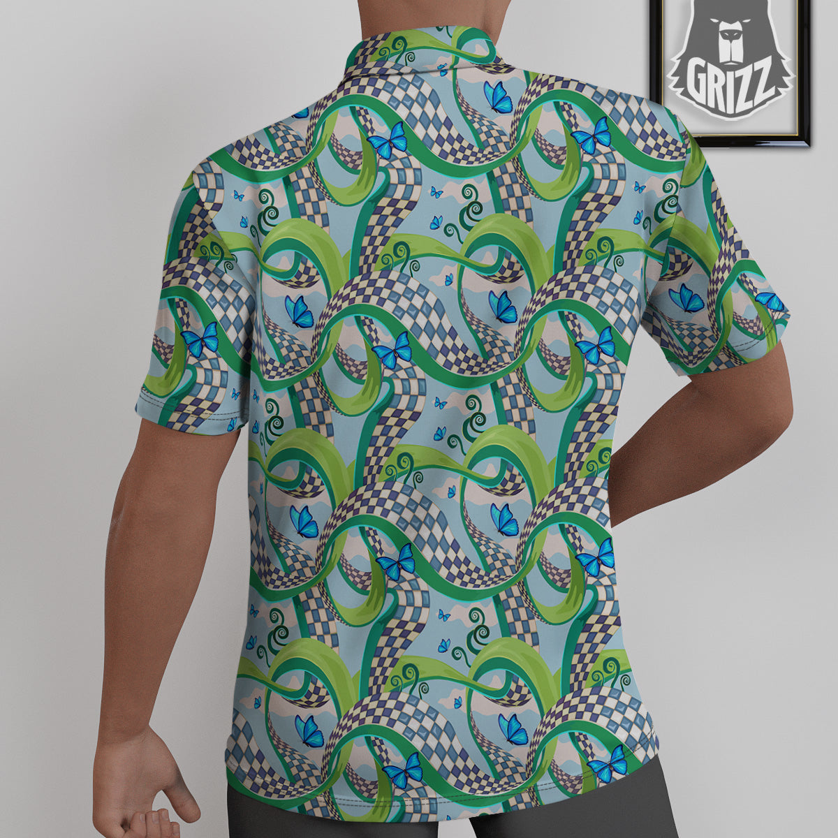 Maze Checkered Print Pattern Untucked Shirts-grizzshop