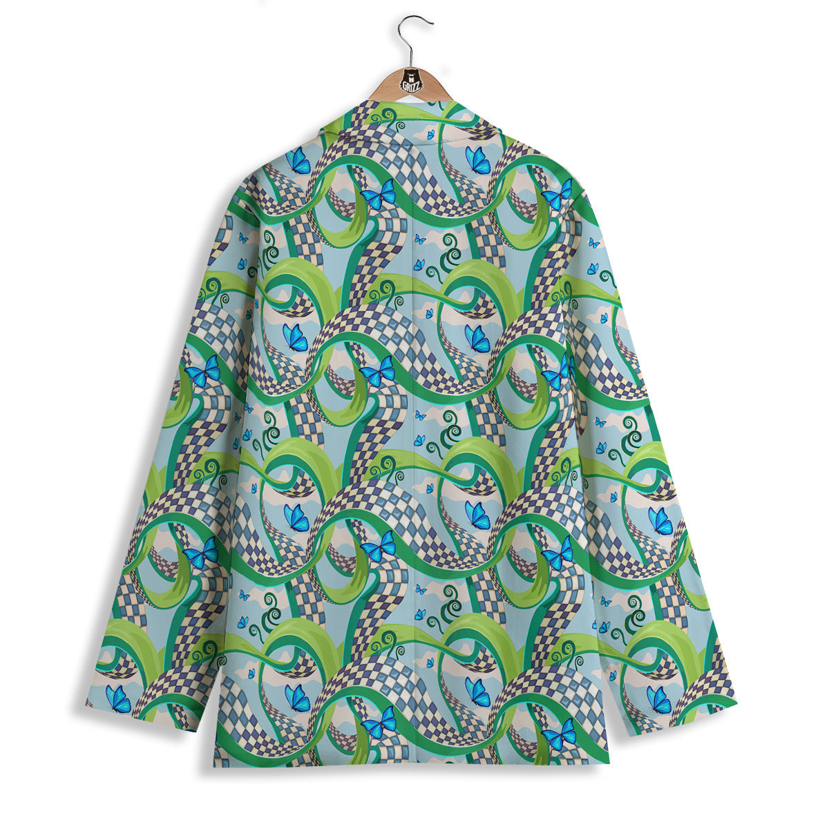 Maze Checkered Print Pattern Women's Blazer-grizzshop