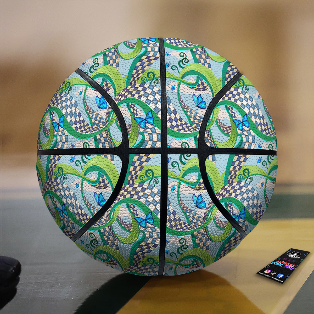 Maze Checkered Print Pattern Basketball