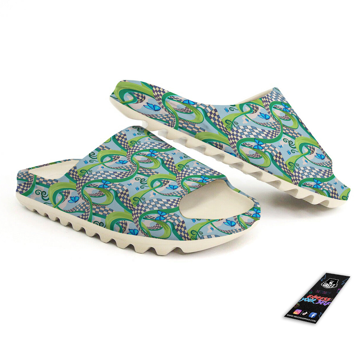 Maze Checkered Print Pattern Sandals-grizzshop