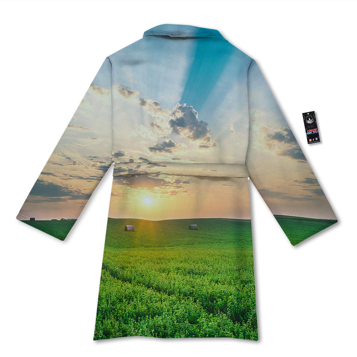 Meadow Sunrise Print Bathrobe-grizzshop