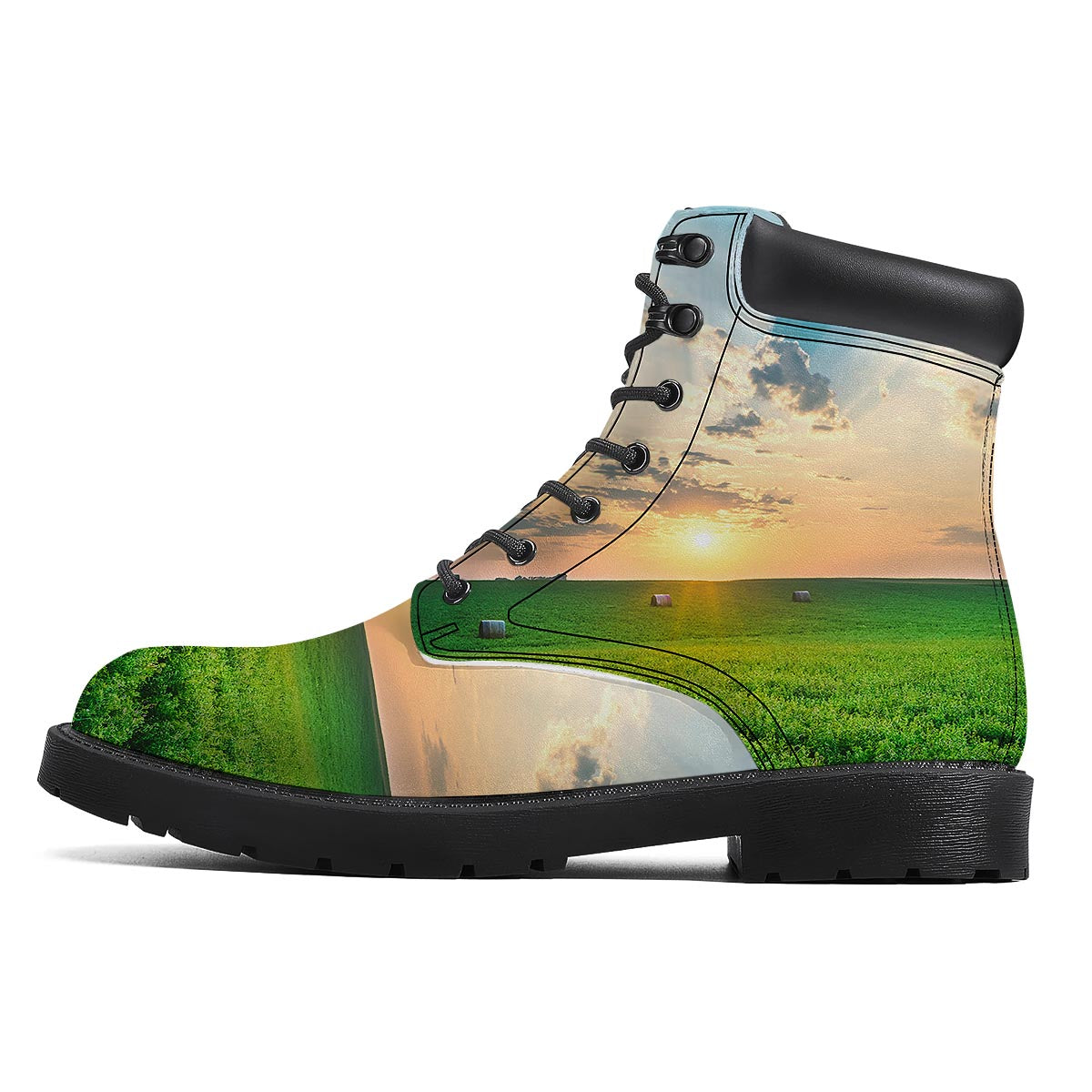 Meadow Sunrise Print Boots-grizzshop