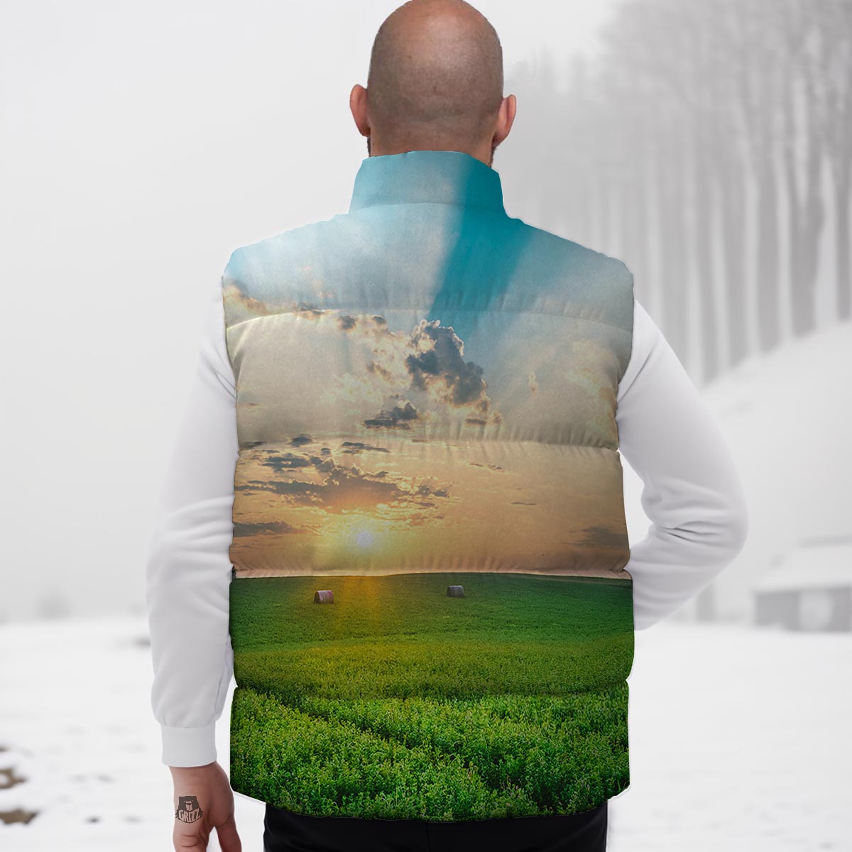 Meadow Sunrise Print Down Vest