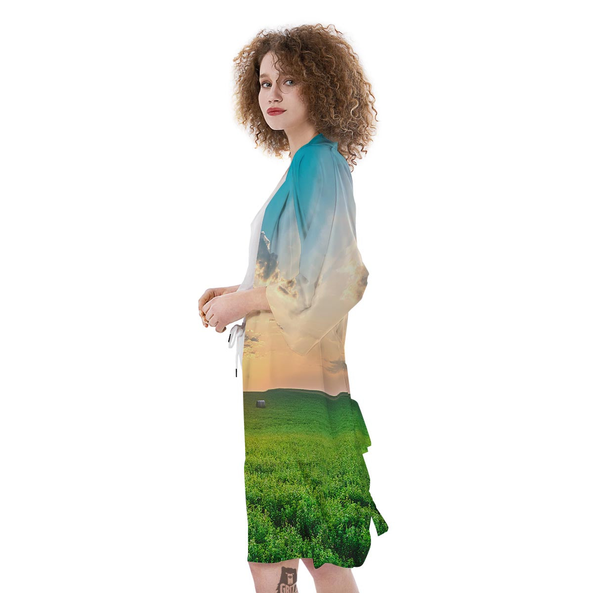 Meadow Sunrise Print Kimono-grizzshop