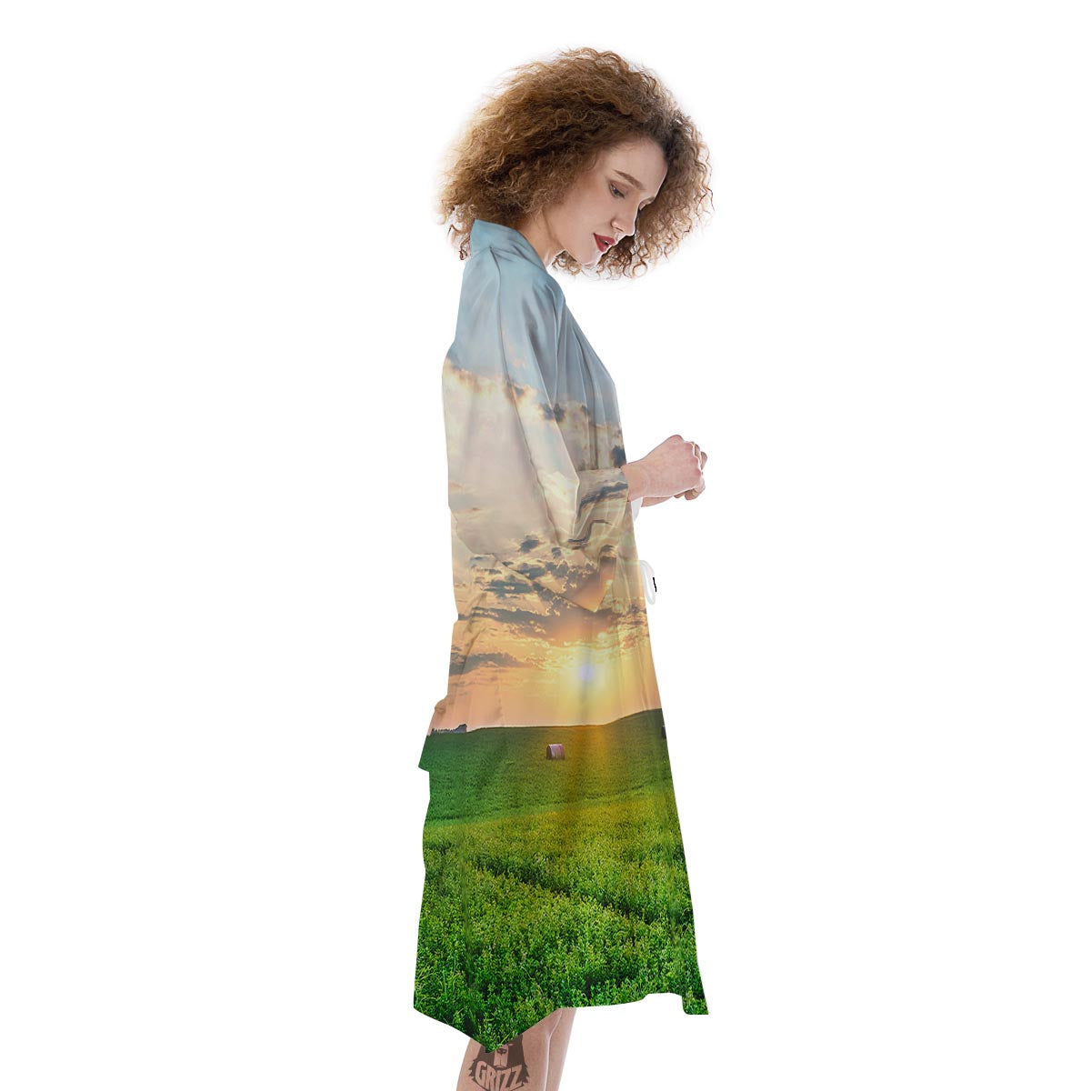 Meadow Sunrise Print Kimono-grizzshop