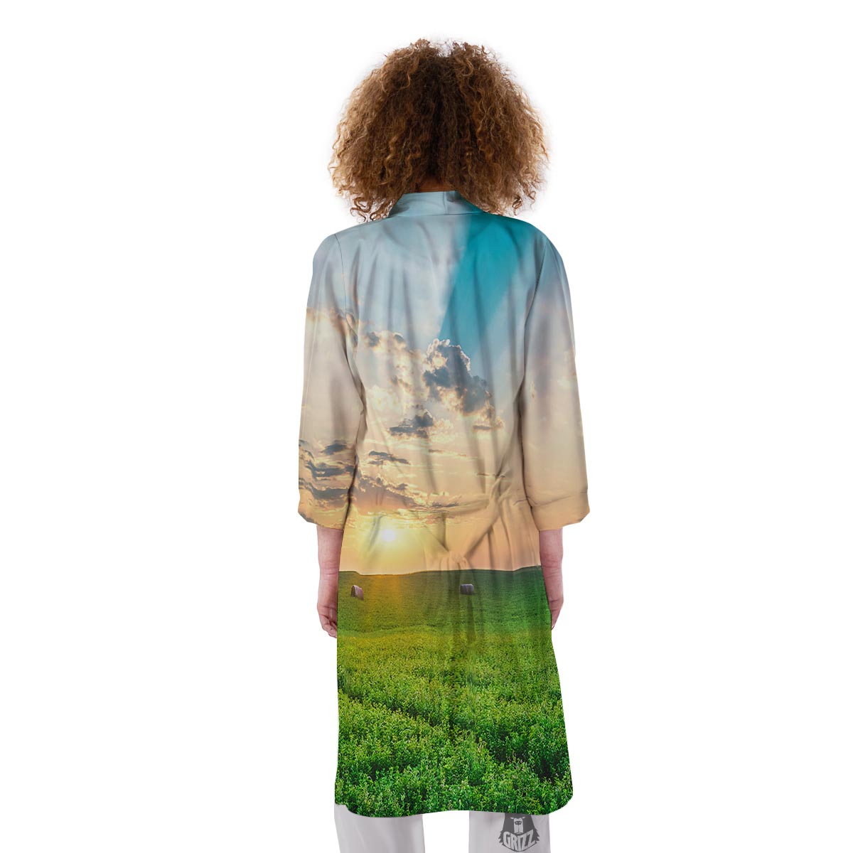 Meadow Sunrise Print Kimono-grizzshop