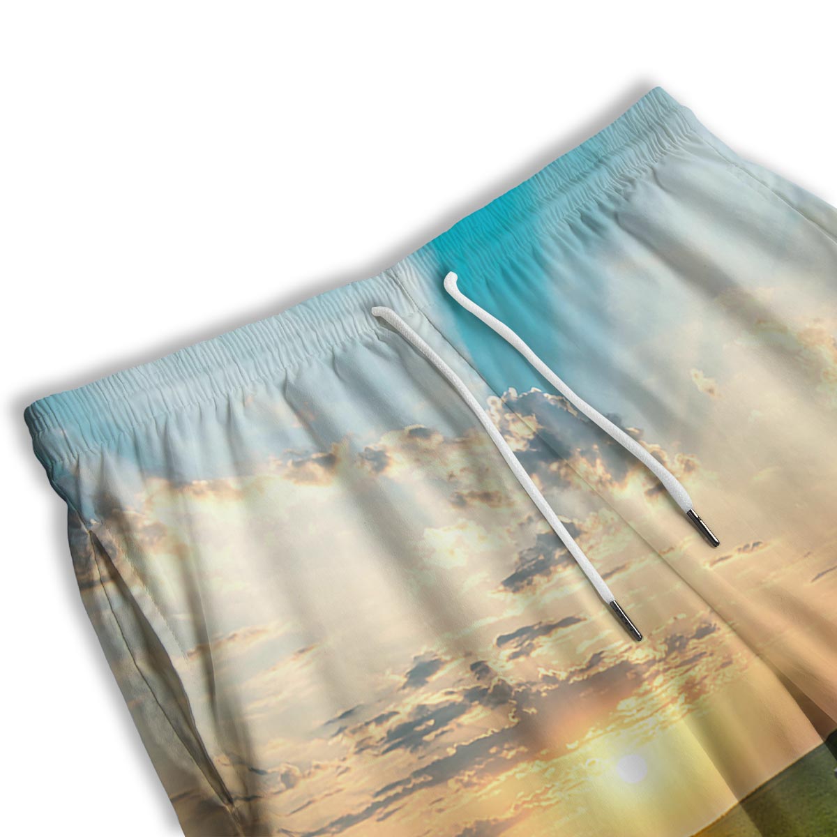Meadow Sunrise Print Men's Athletic Shorts