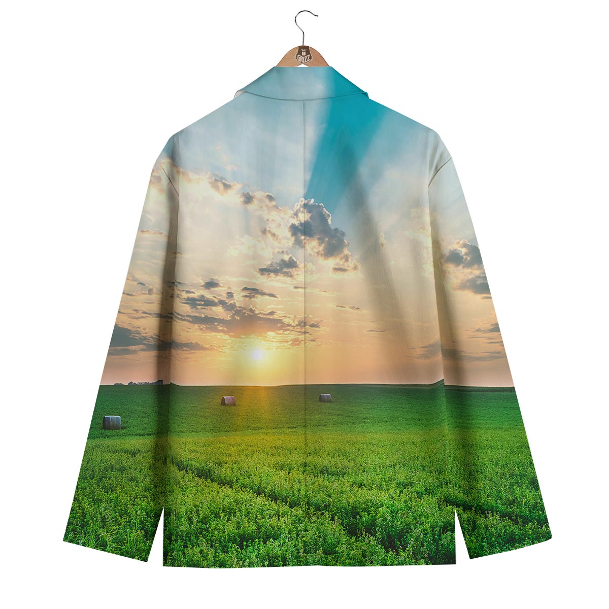 Meadow Sunrise Print Men's Blazer-grizzshop