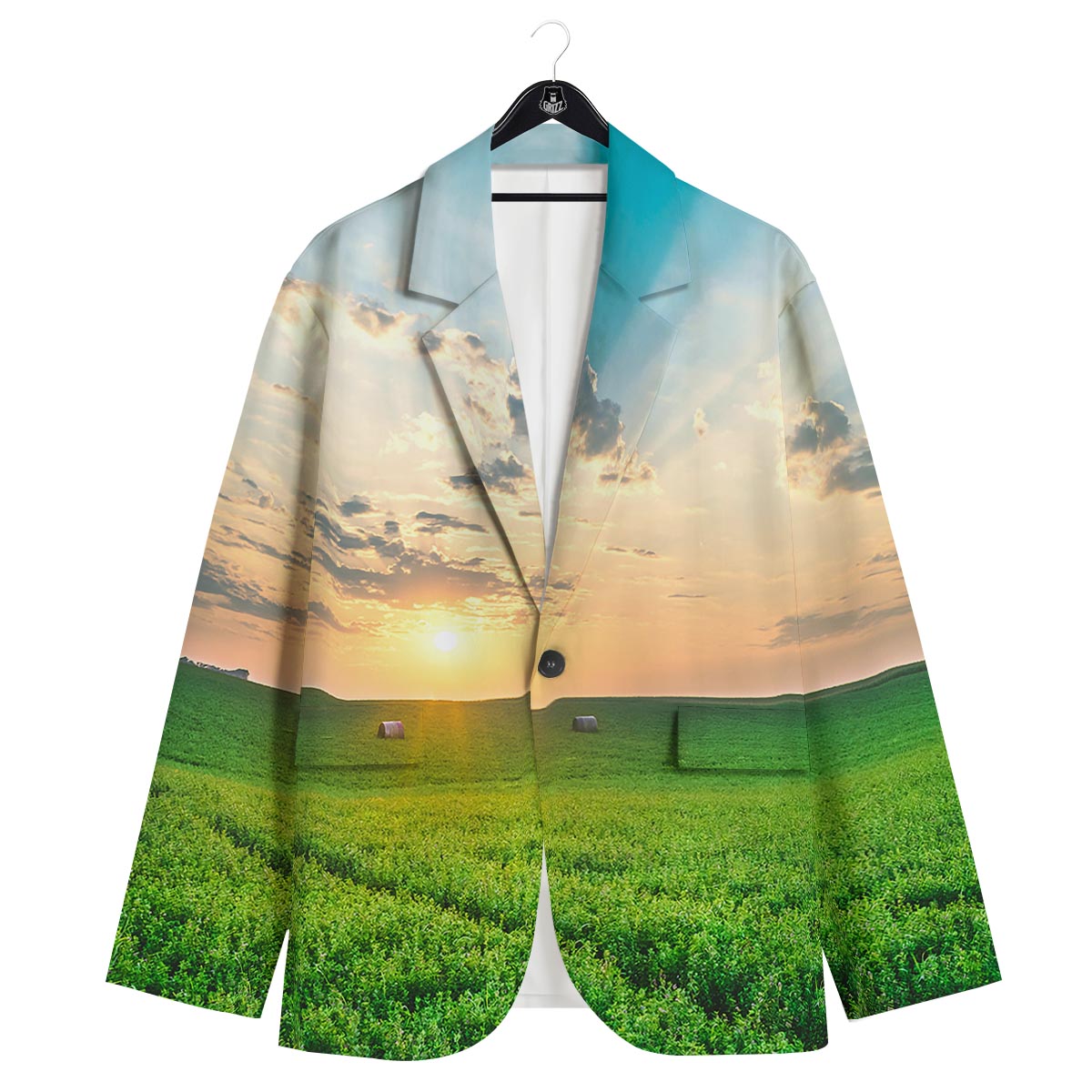 Meadow Sunrise Print Men's Sport Coat-grizzshop