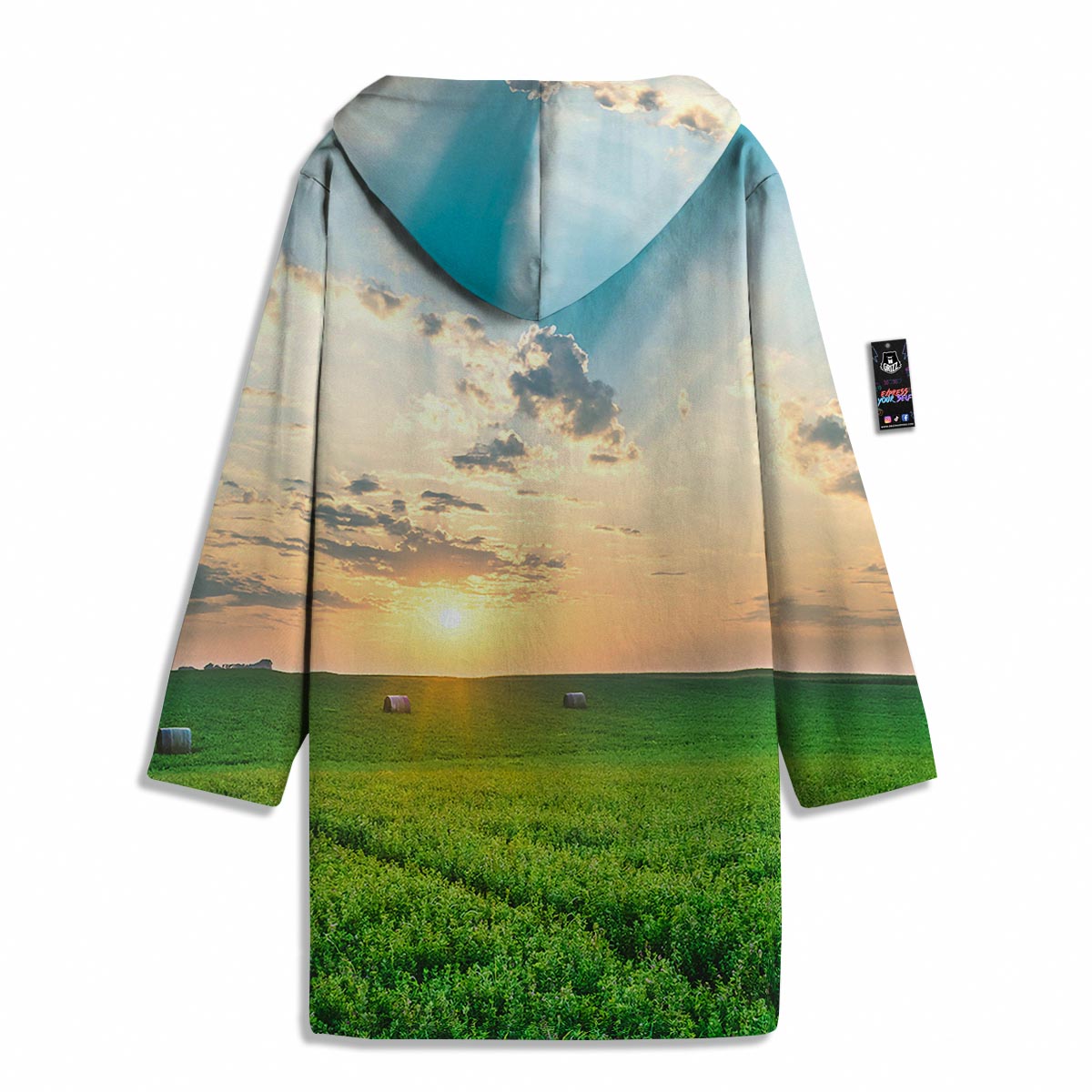 Meadow Sunrise Print Men's Windbreaker Jacket-grizzshop