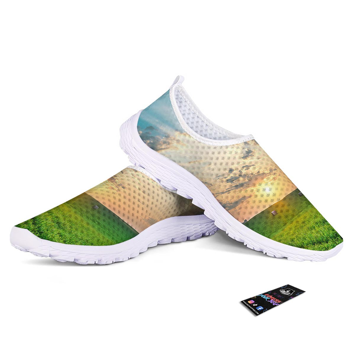 Meadow Sunrise Print Nurse Shoes-grizzshop
