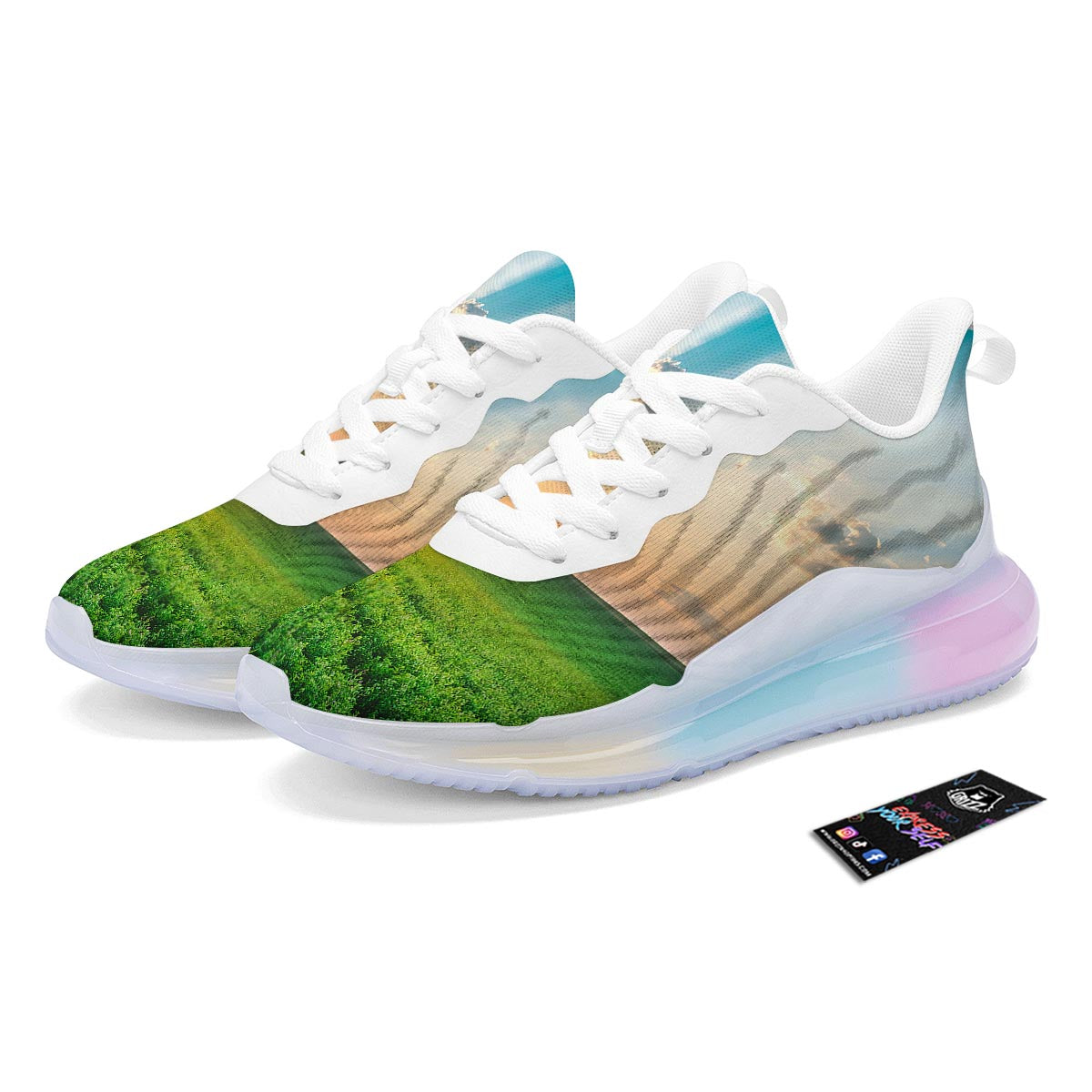 Meadow Sunrise Print Running Sneakers-grizzshop