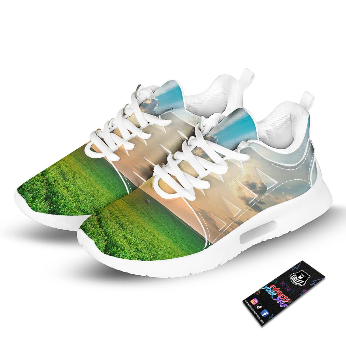 Meadow Sunrise Print Tennis Shoes-grizzshop