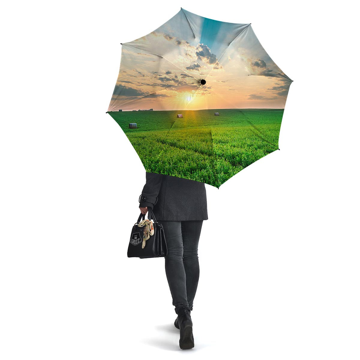 Meadow Sunrise Print Umbrella-grizzshop