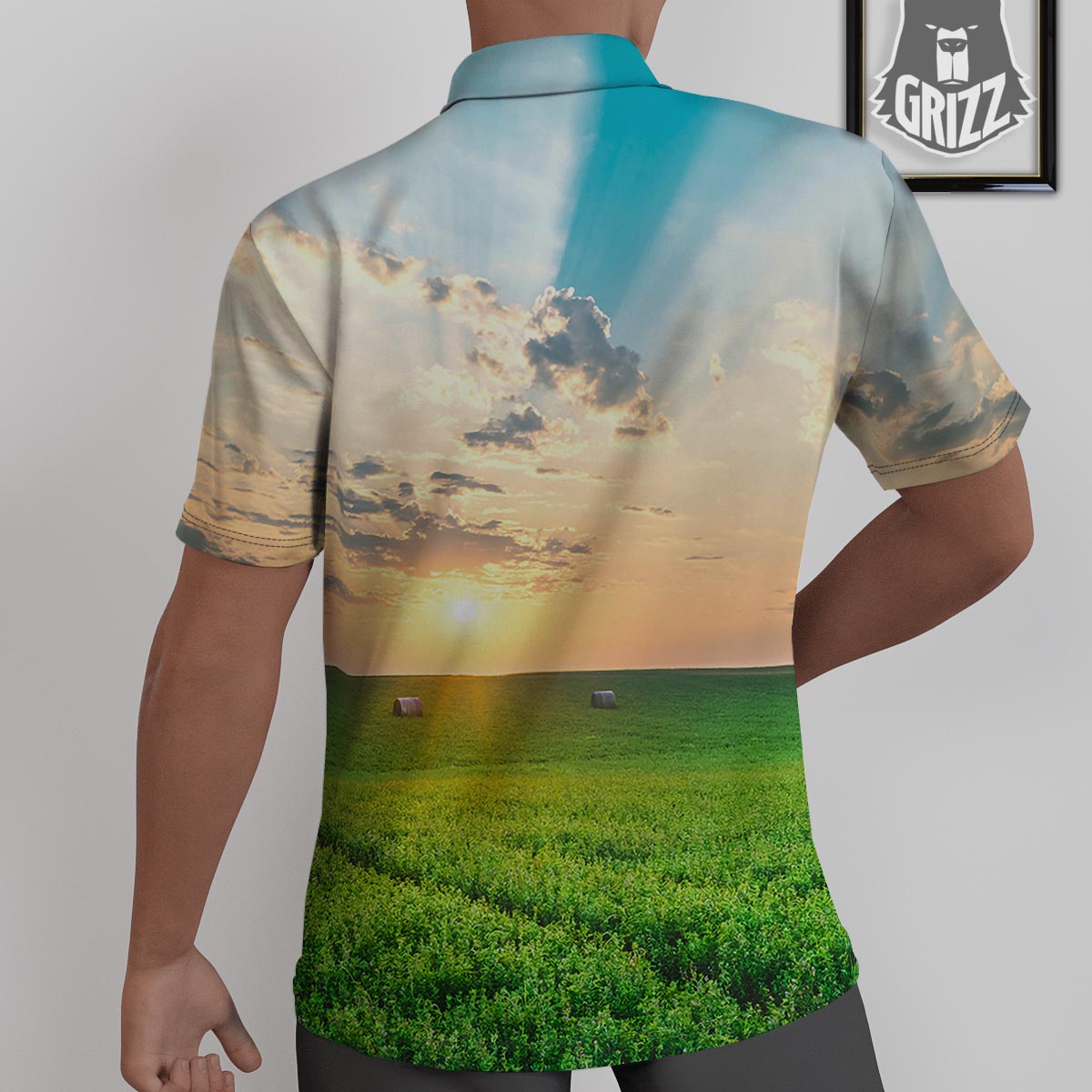 Meadow Sunrise Print Untucked Shirts-grizzshop