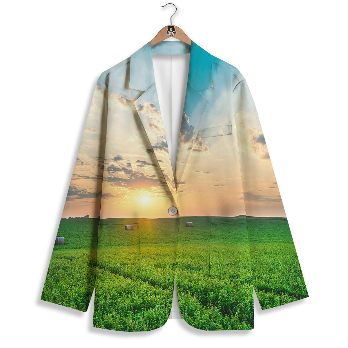 Meadow Sunrise Print Women's Blazer-grizzshop