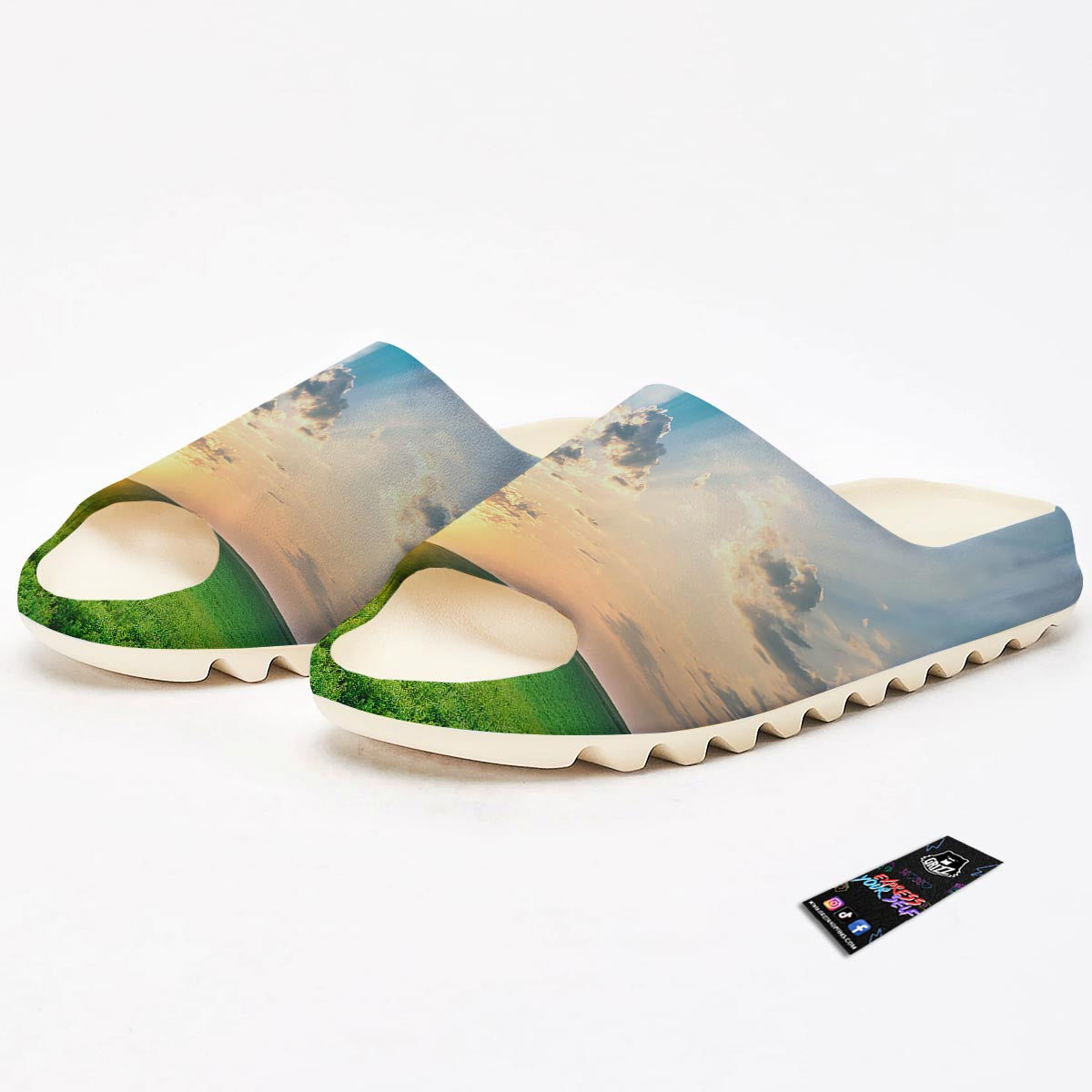Meadow Sunrise Print Sandals-grizzshop