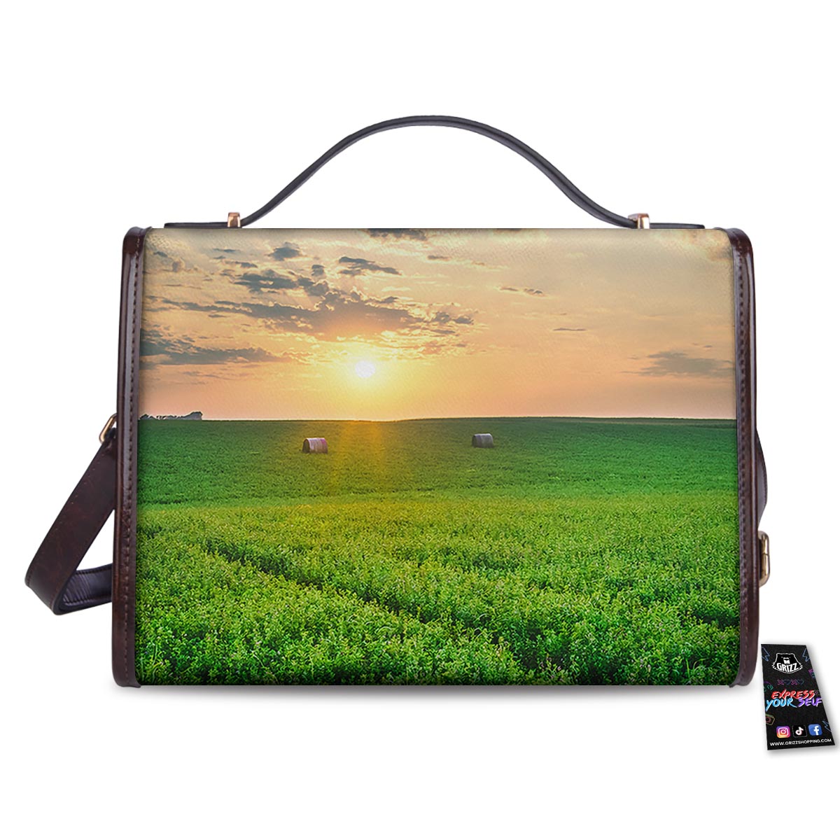 Meadow Sunrise Print Women's Satchel Bag