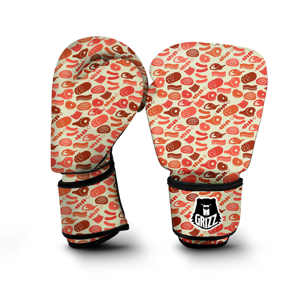 Meat Beef Pork Print Pattern Boxing Gloves-grizzshop