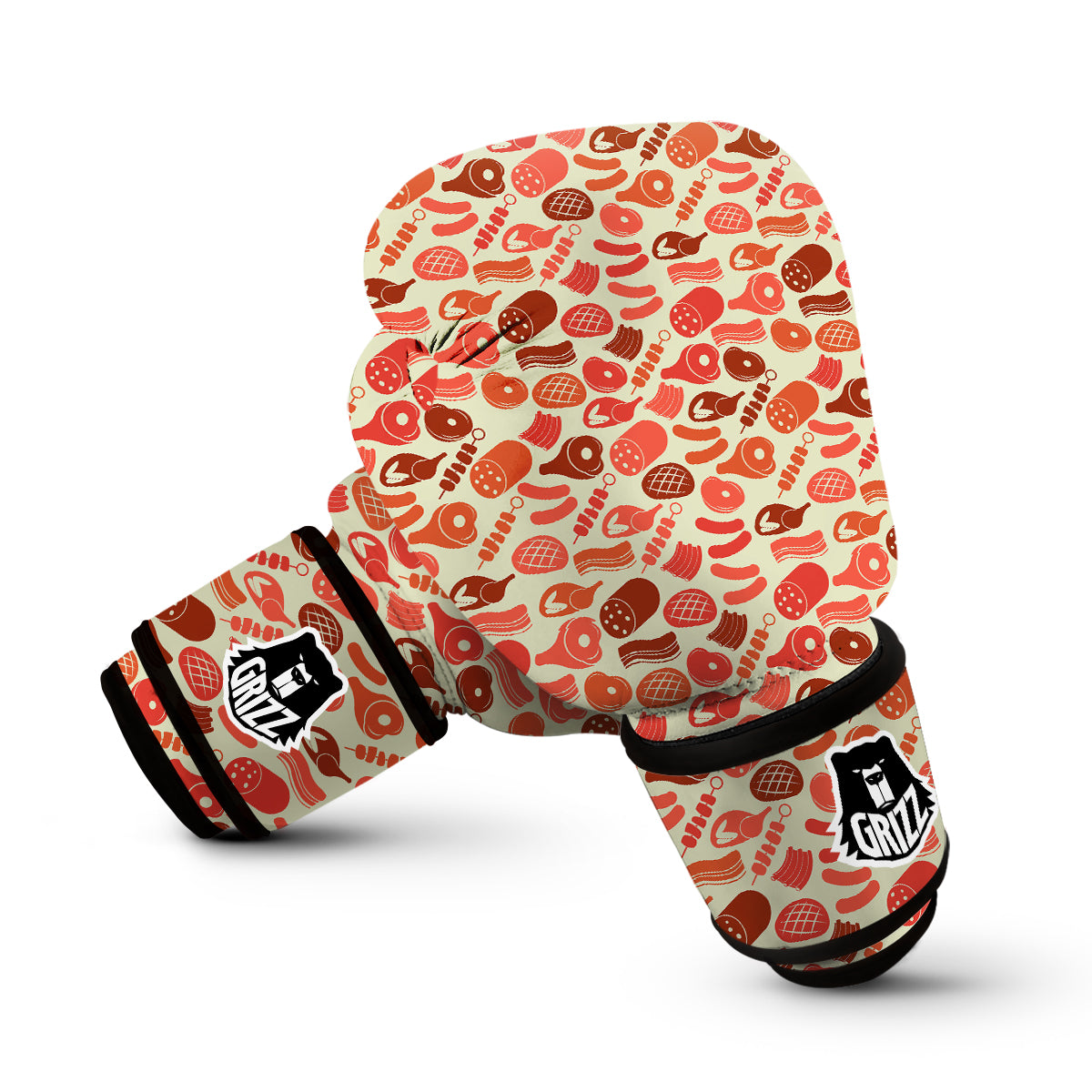 Meat Beef Pork Print Pattern Boxing Gloves-grizzshop