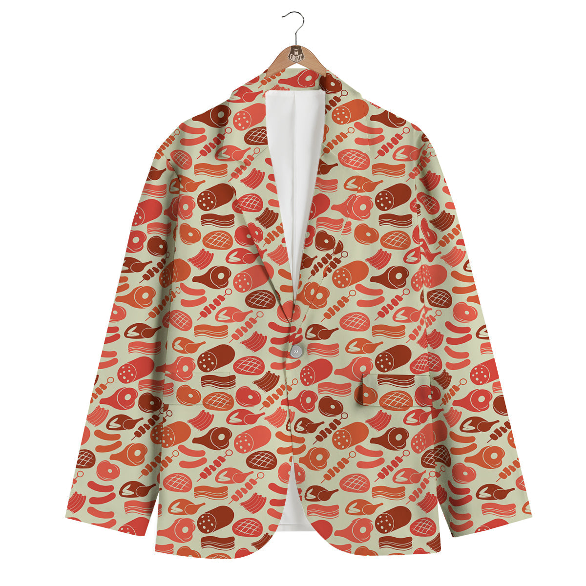 Meat Beef Pork Print Pattern Men's Blazer-grizzshop
