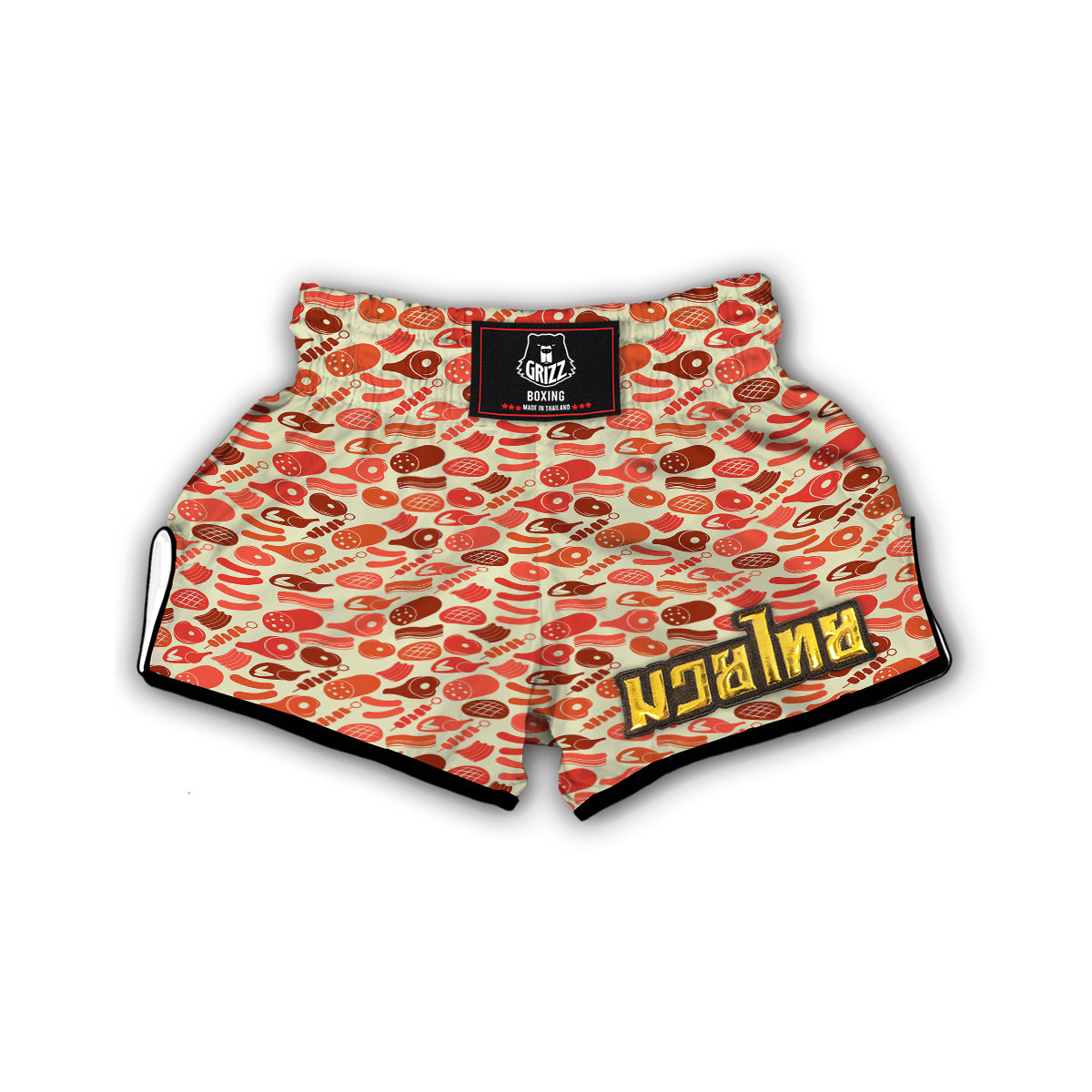 Meat Beef Pork Print Pattern Muay Thai Boxing Shorts-grizzshop