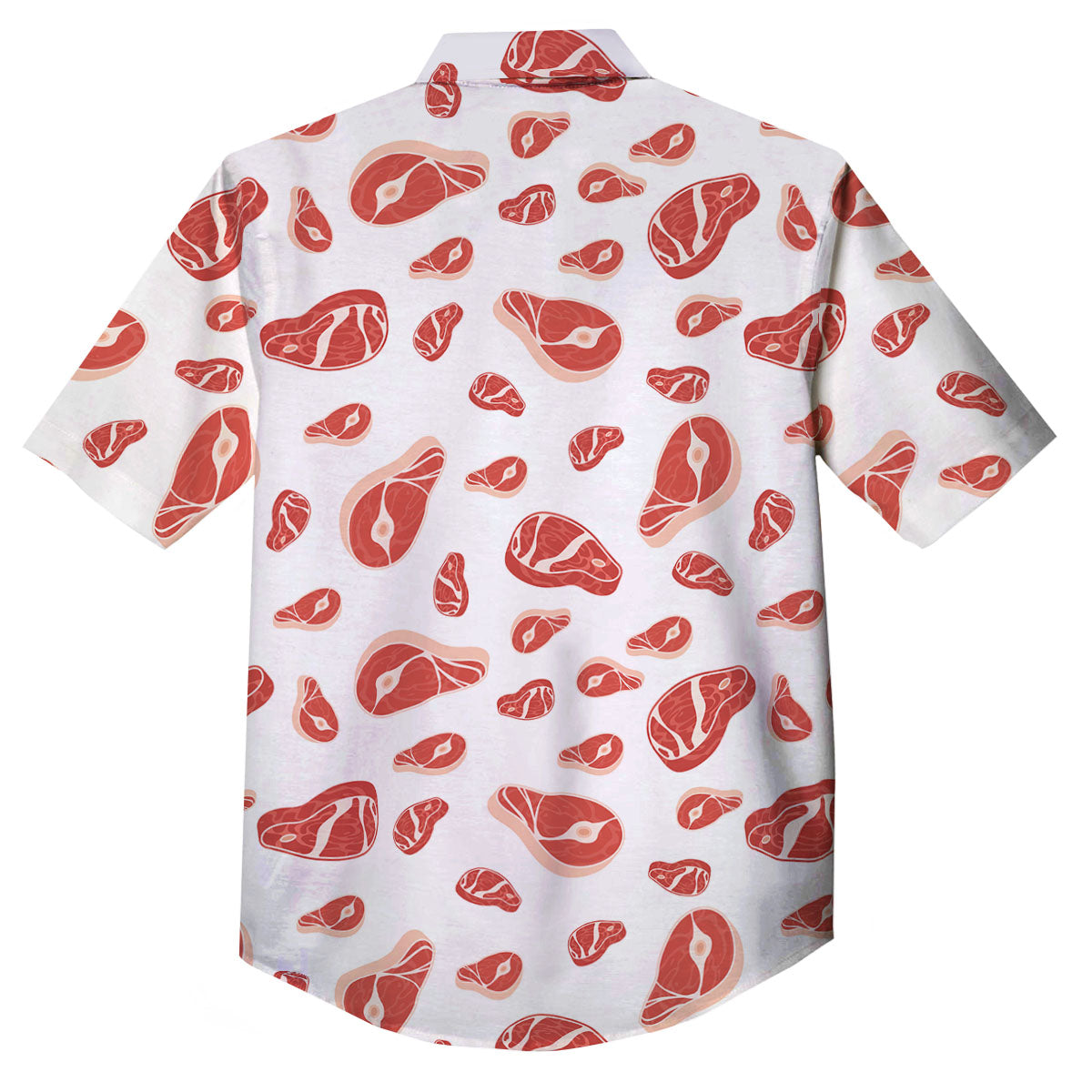 Meat Print Pattern Button Up Shirt-grizzshop